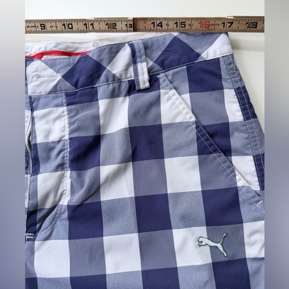 Puma Navy and White Plaid Shorts - Picture 10 of 14